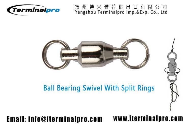 ball bearing swivel with two split rings-terminal tackle-fishing accessories-fishing connector