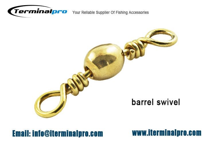 polished-brass-barrel-swivels-fishing-connection-accessories-terminal-tackle
