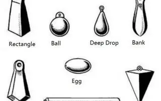 fishing weight of different kinds