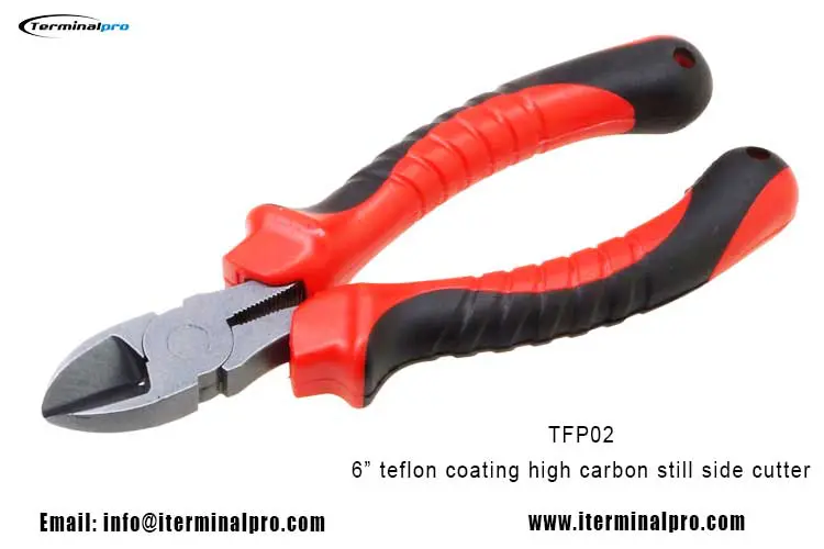 TFP02-6 inch teflon coating high carbon steel diagonal cutting pliers