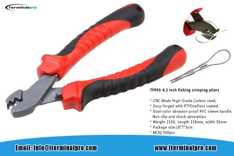 TFP03 CNC made high grade carbon steel 6.2 inch fishing crimping pliers