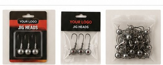 Jig head OEM quotation packaging options including blister card header bag and bulk packing