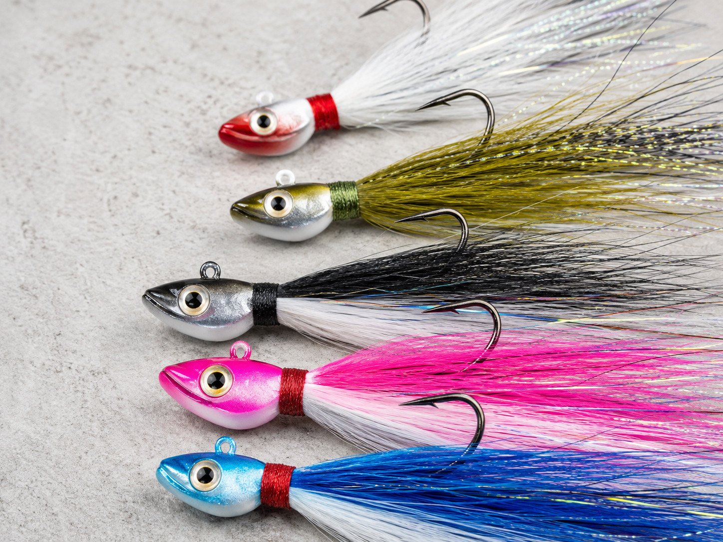 Bucktail jig heads for saltwater and predator fishing