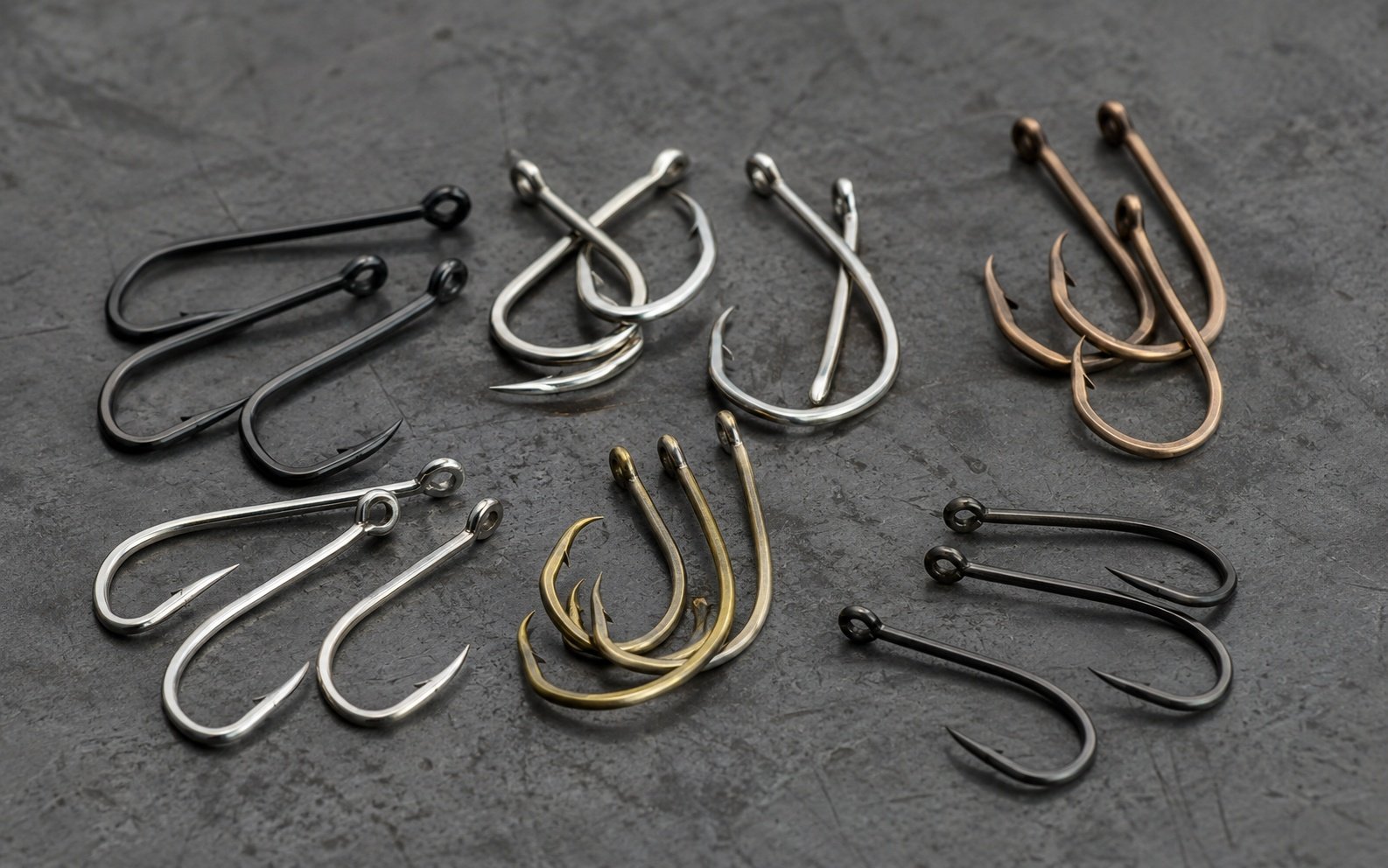 Fishing hook material options including high carbon steel and stainless steel for OEM production