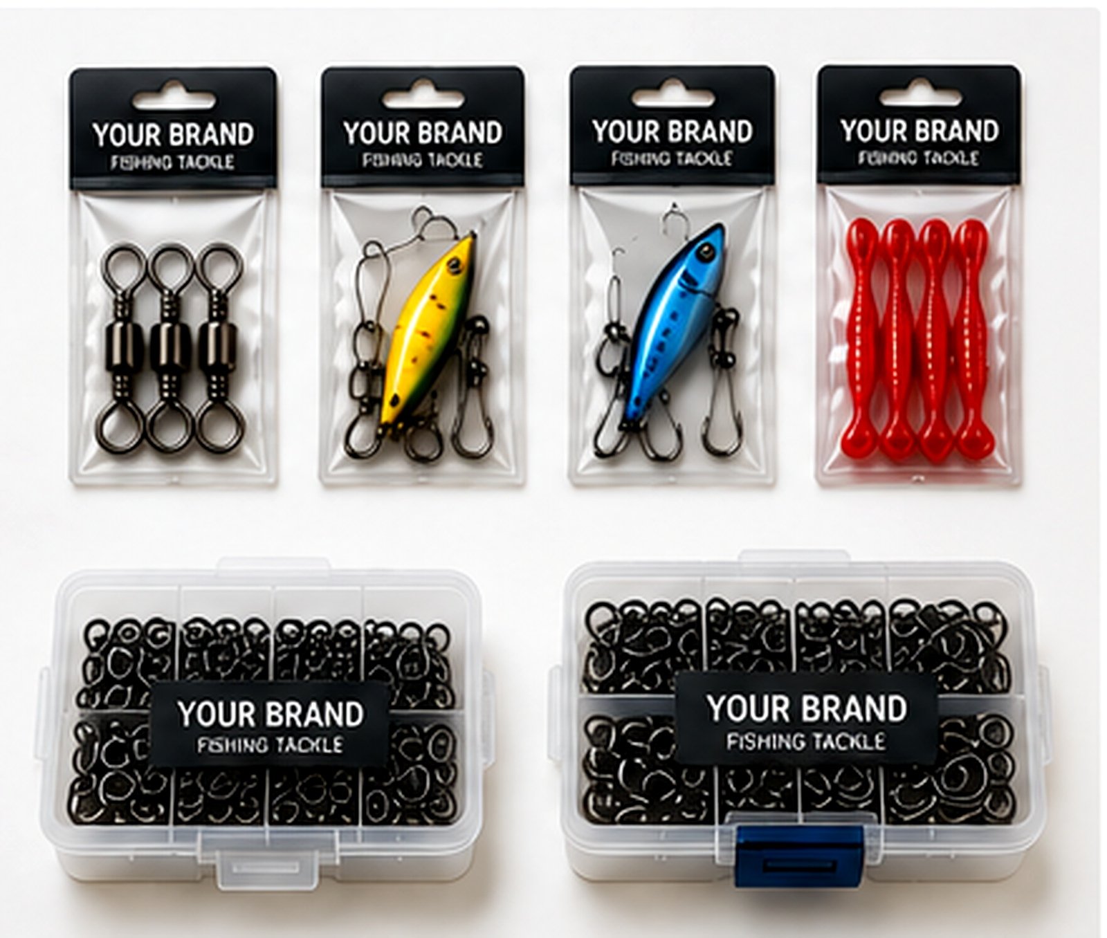Different private label fishing tackle packaging options for OEM orders