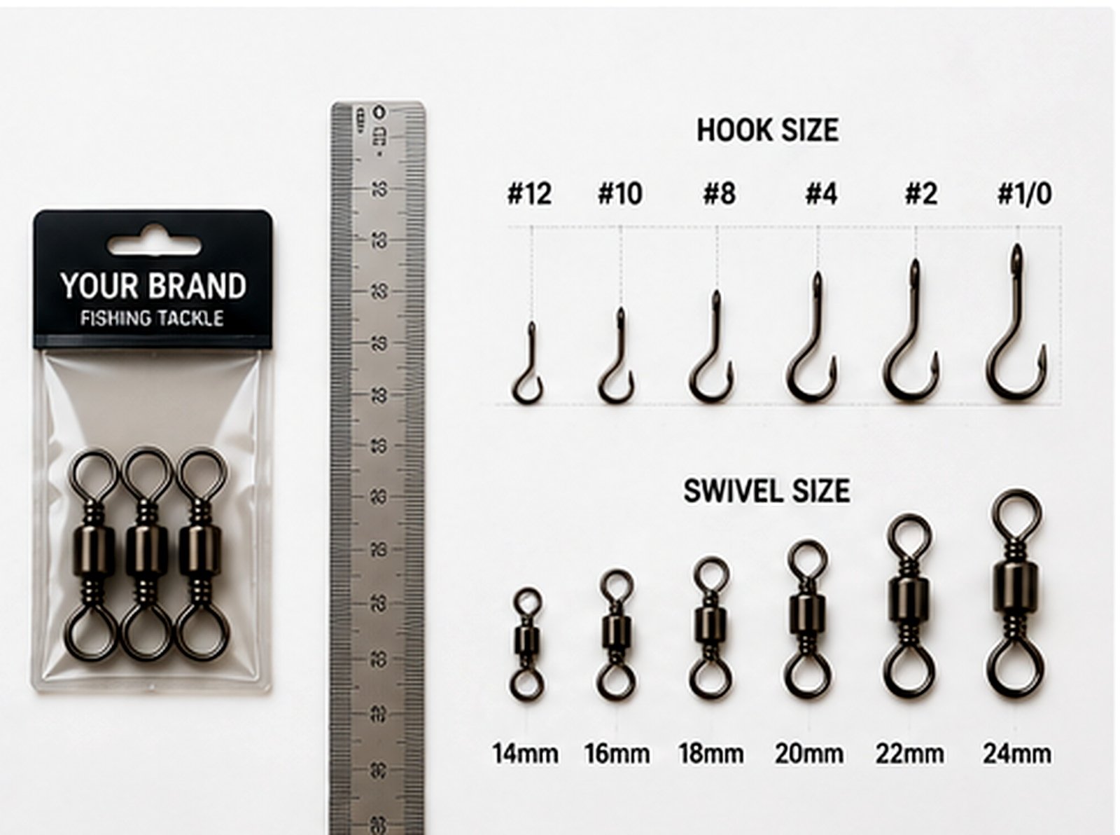 Fishing tackle packaging size and product fit guide