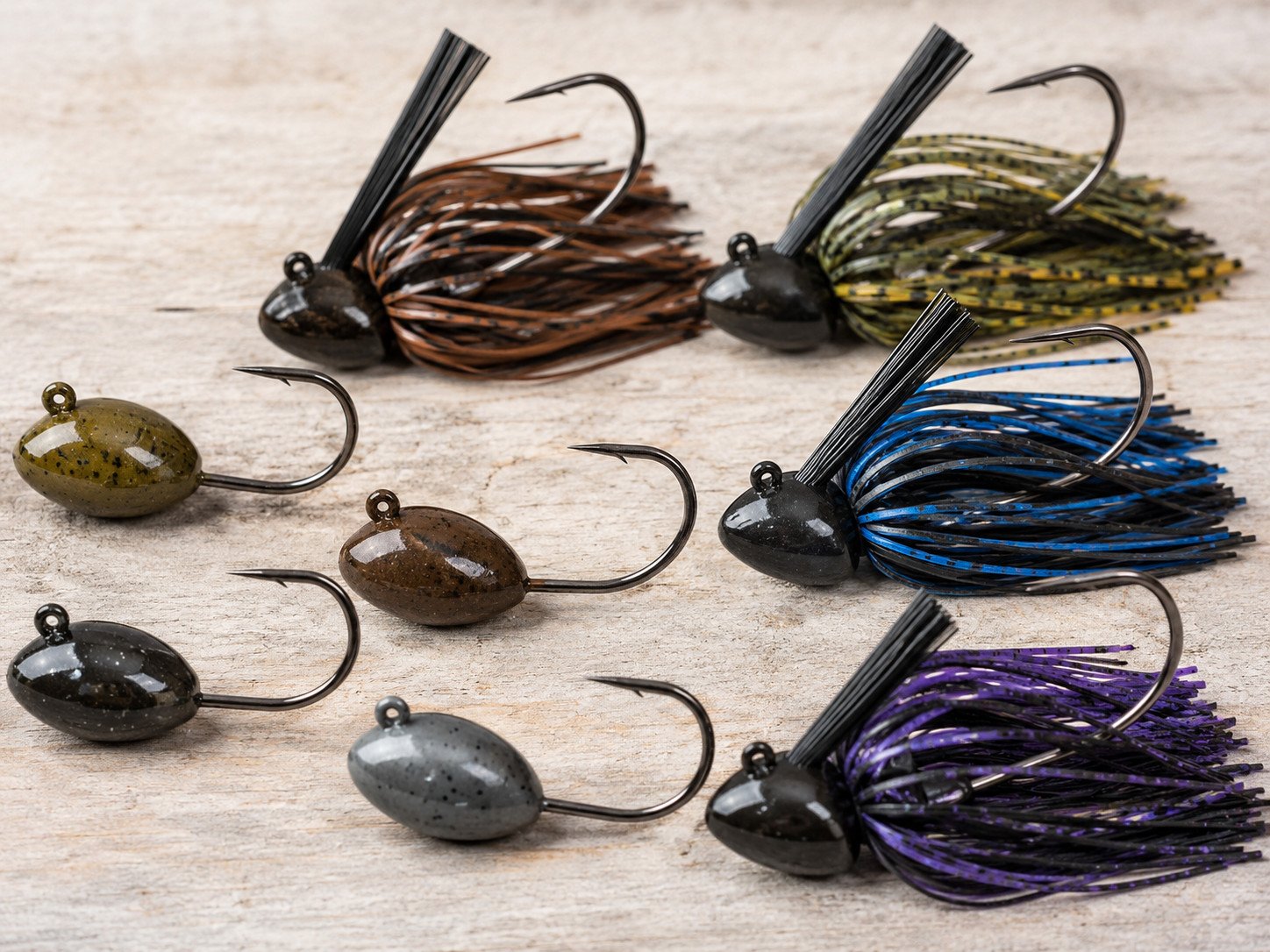 Football jig heads for bottom fishing and bass fishing