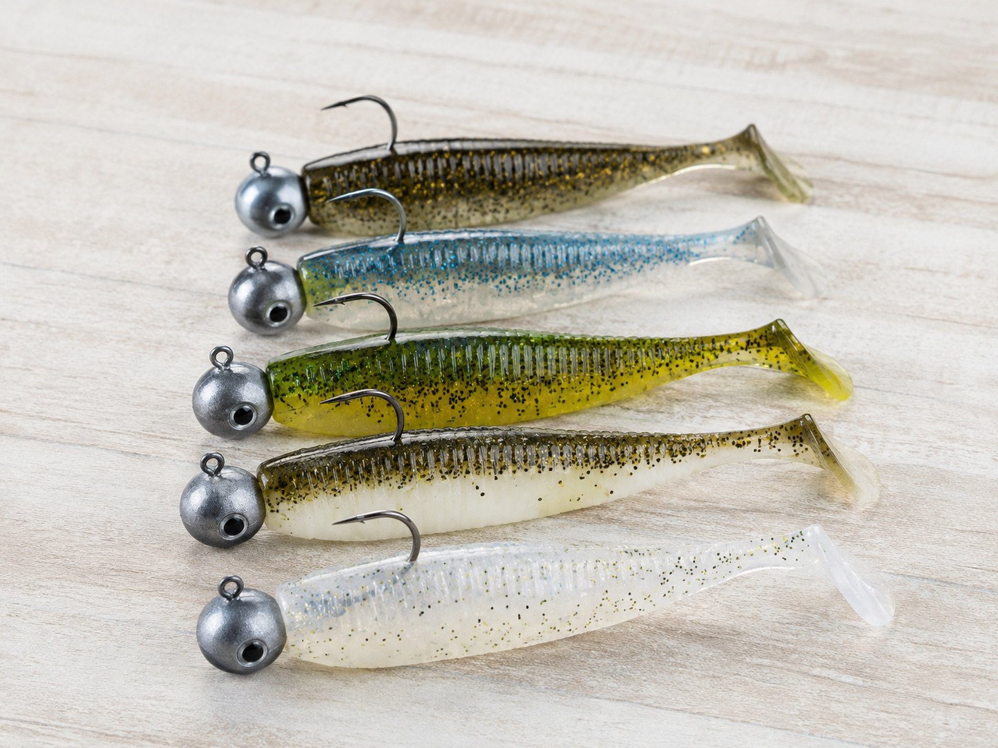 Jig heads matched with soft baits for lure fishing applications