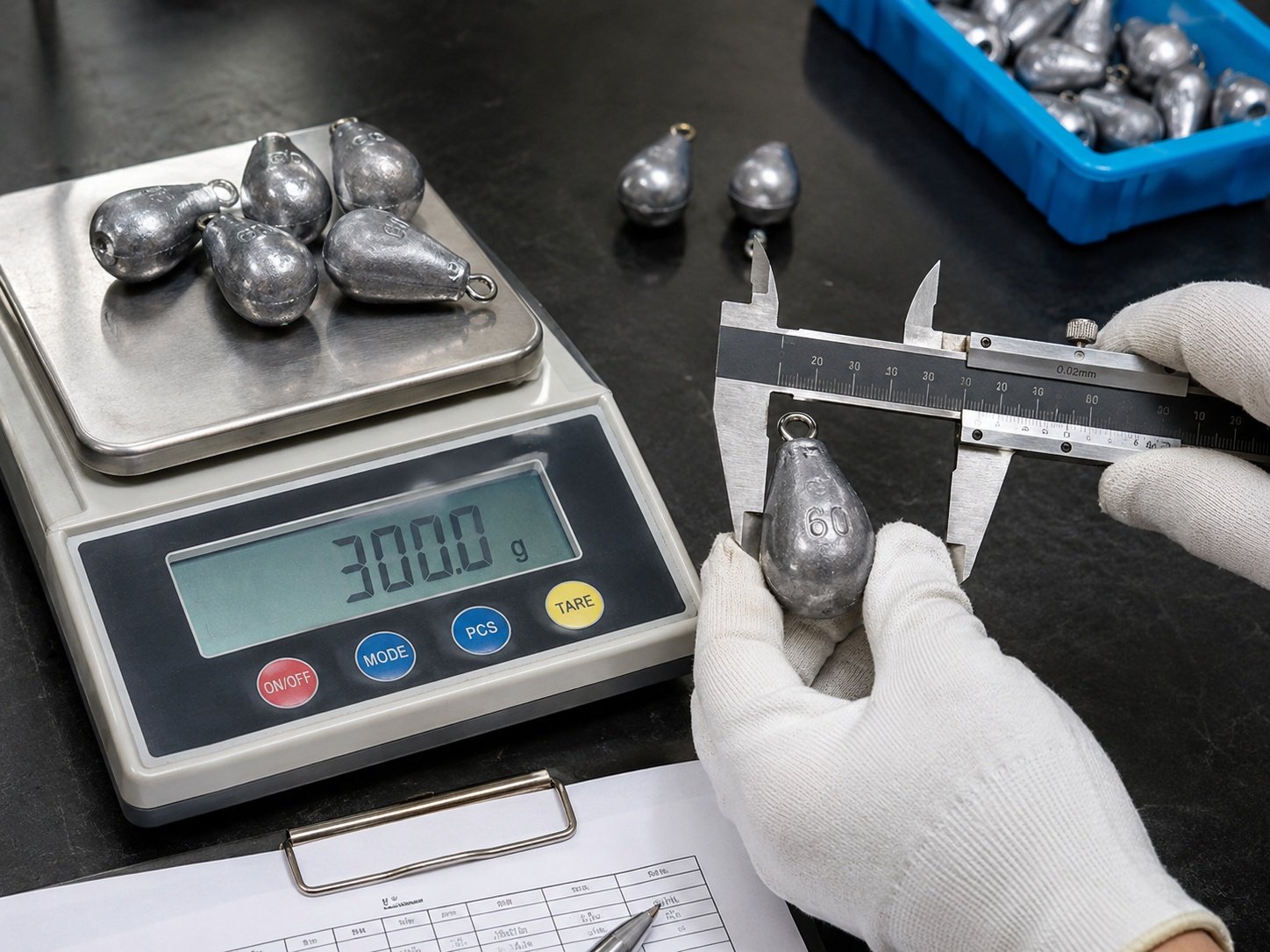 Lead sinker weight tolerance and measurement guide for OEM production