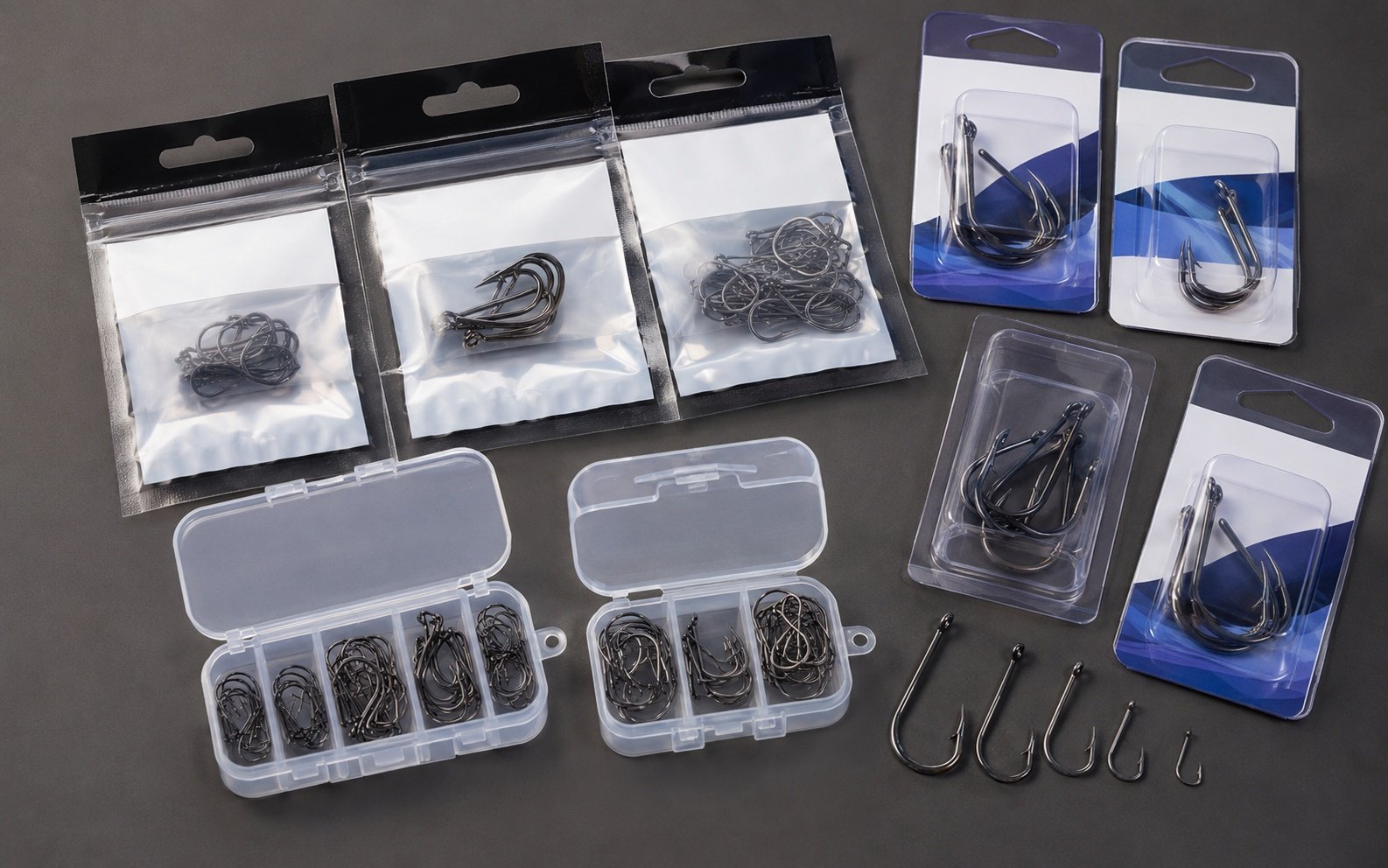 Private label fishing hook packaging options for OEM fishing tackle brands