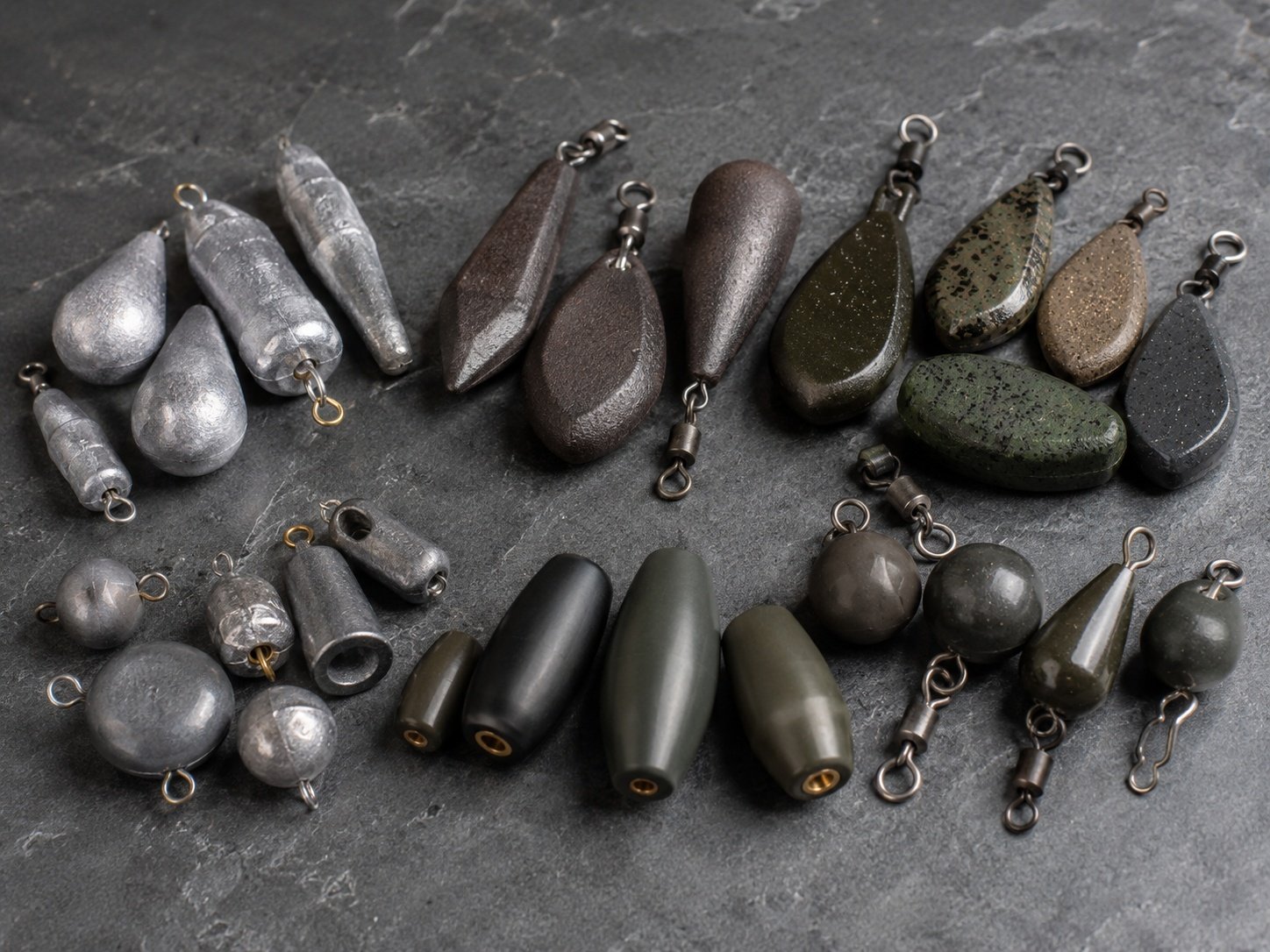Sinker weight material coating and insert options for fishing tackle buyers