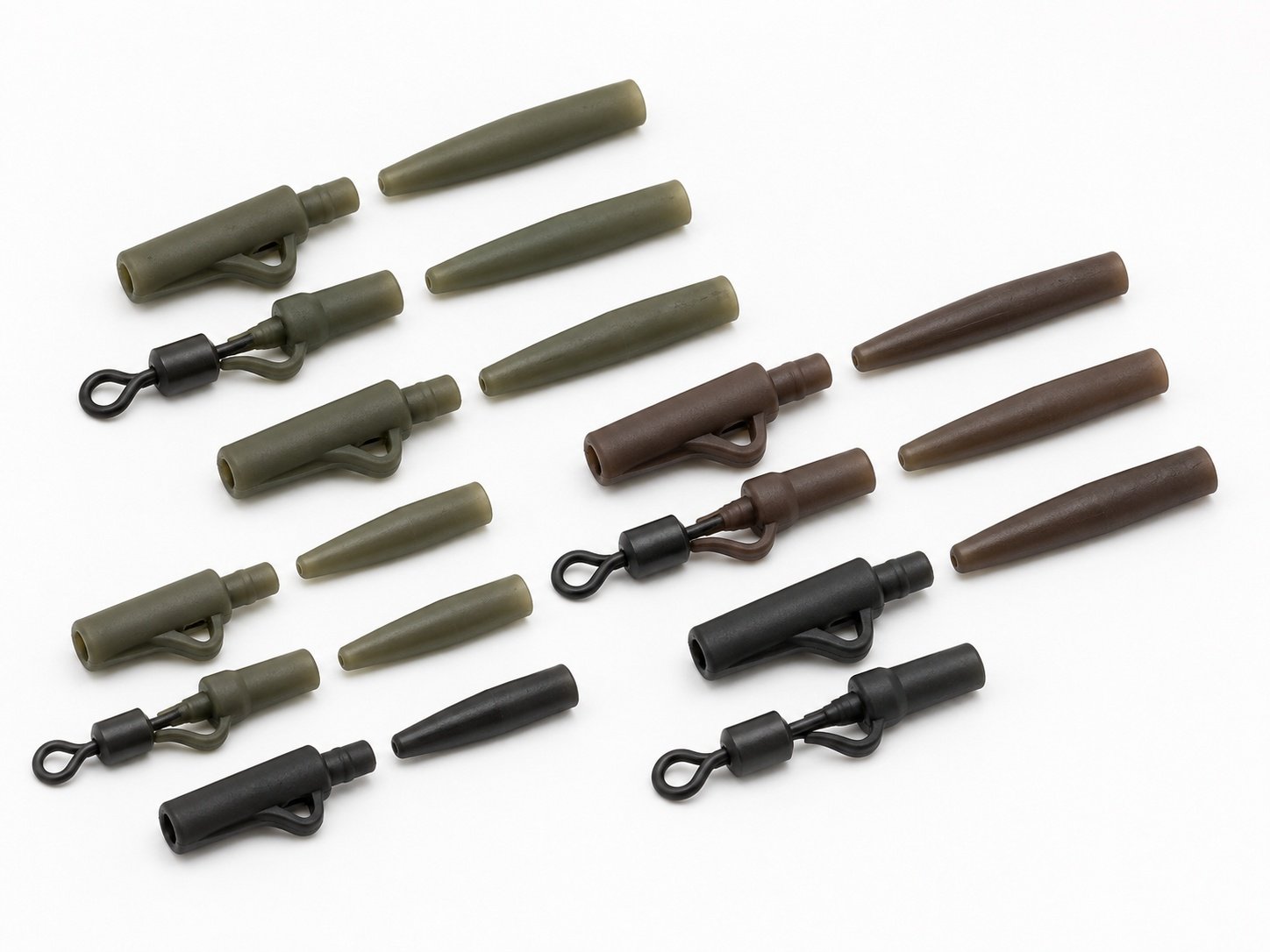 Carp lead clips and tail rubbers for rig systems