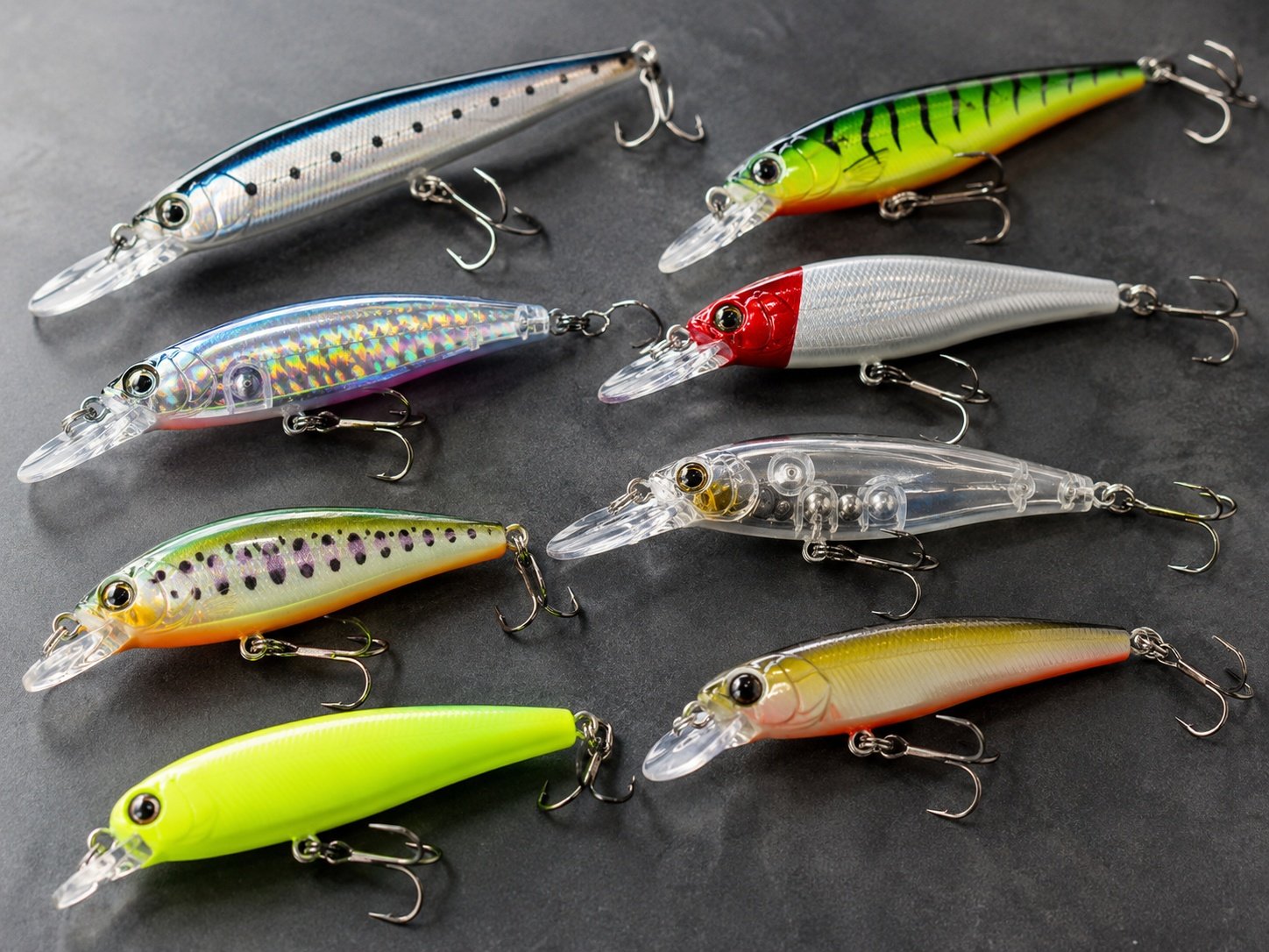 Hard bait finish body balance color and hook hardware options for fishing tackle buyers