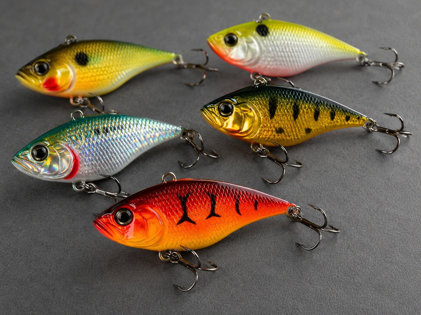 Lipless crankbaits with internal rattles for lure fishing