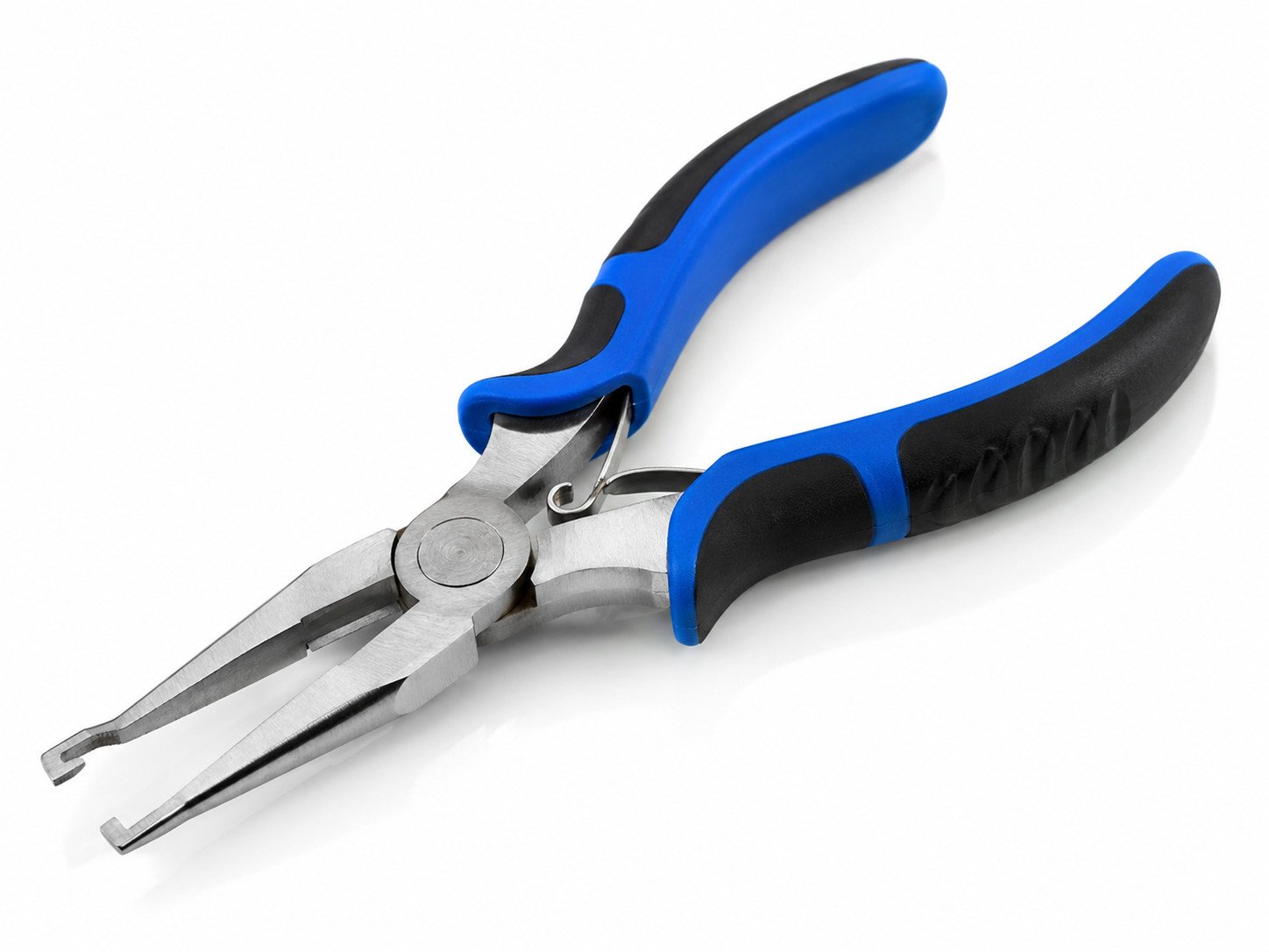 Split ring pliers for lure hooks and fishing tackle assembly